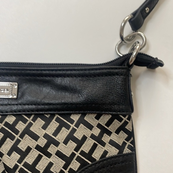 TOMMY HILFIGER Purse Black Print Y2K 90’s Vibe Small Bag VTG VINTAGE - Picture 11 of 11